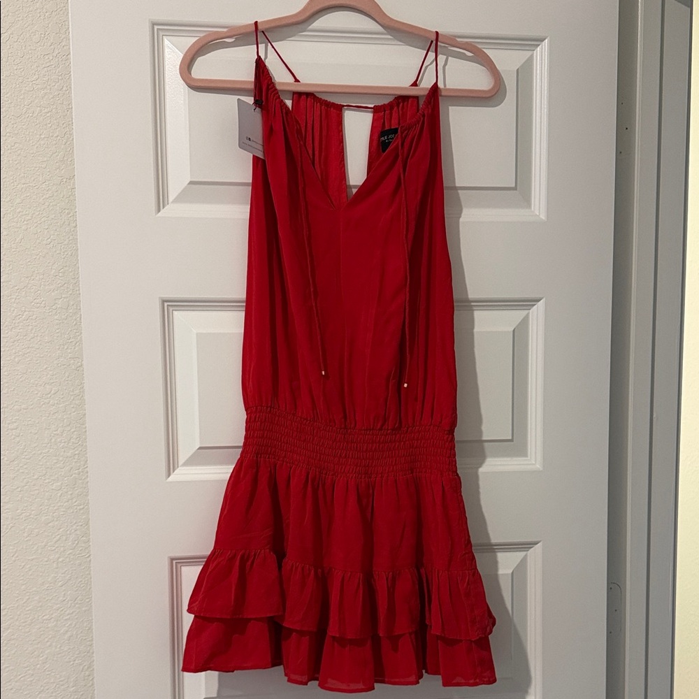 Chic Red Ruffle Mini Dress